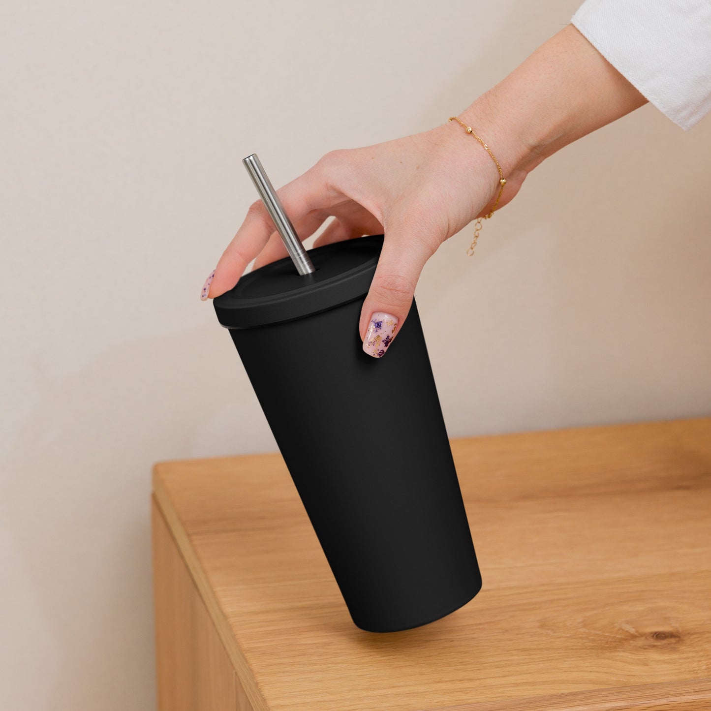 Balance 20oz Insulated tumbler with a straw