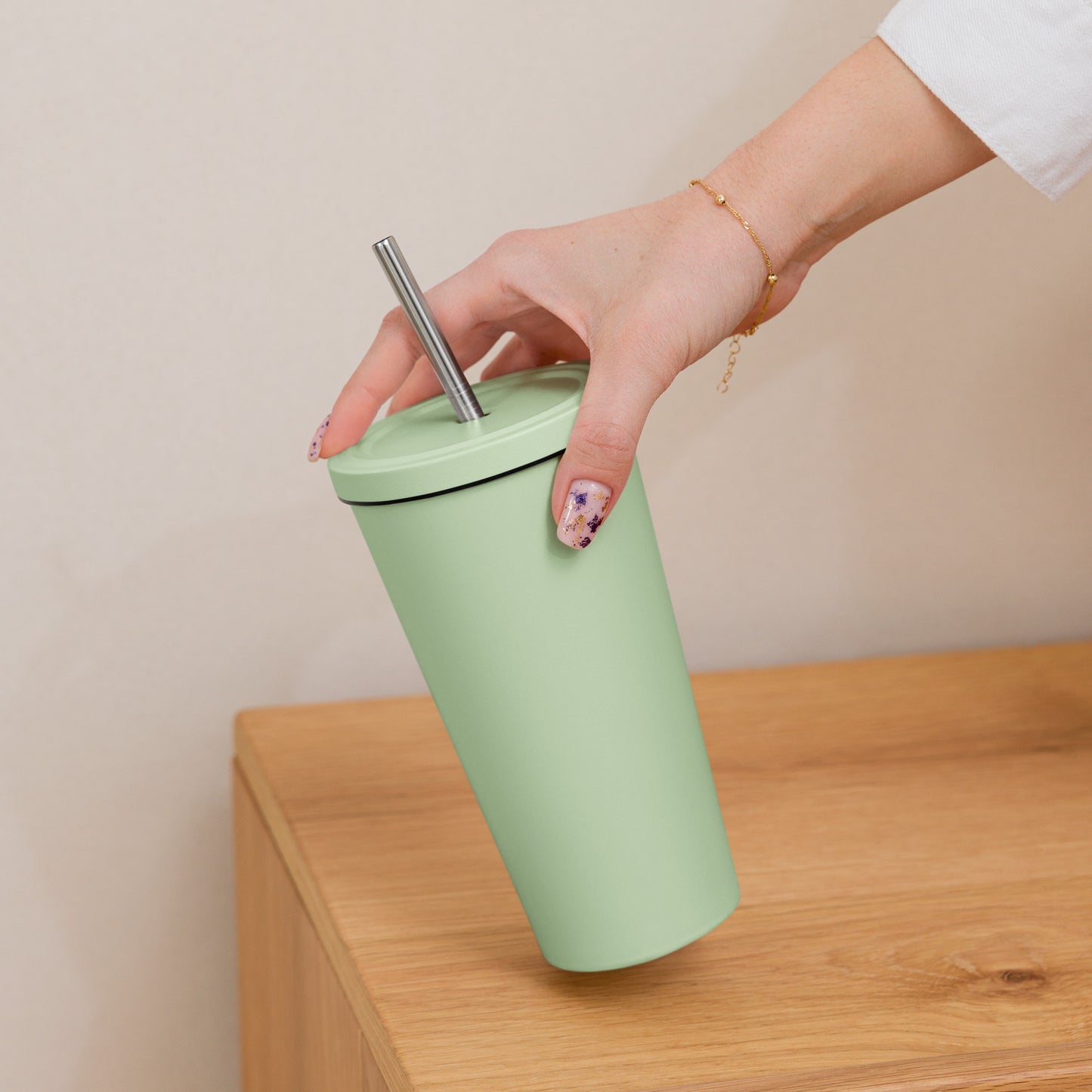 Balance 20oz Insulated tumbler with a straw