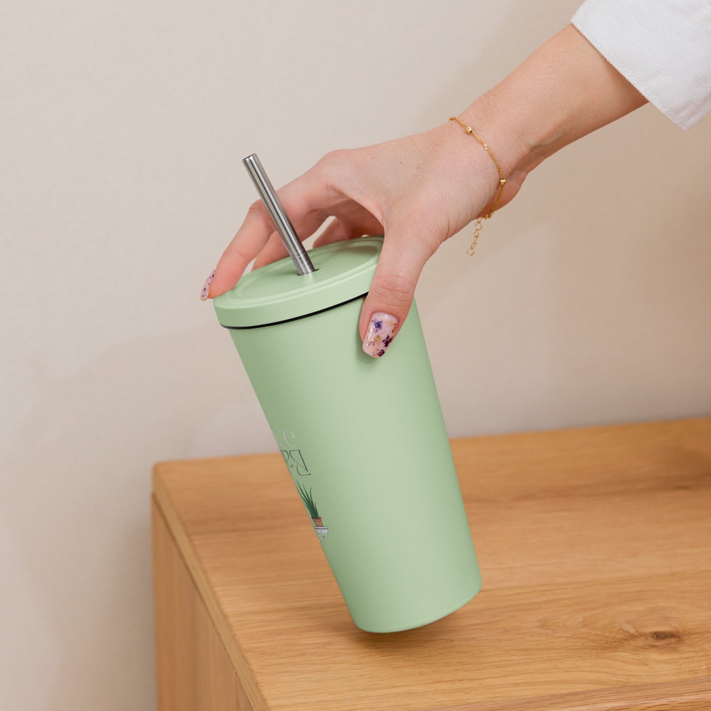 Balance 20oz Insulated tumbler with a straw
