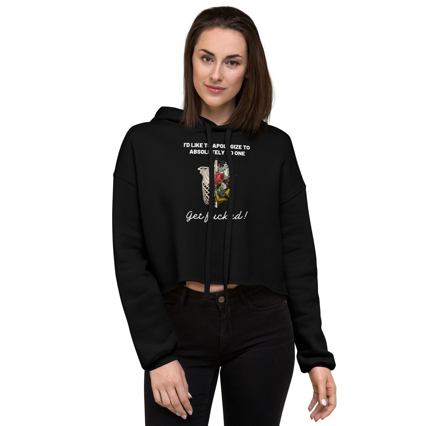 No Apologies Crop Hoodie