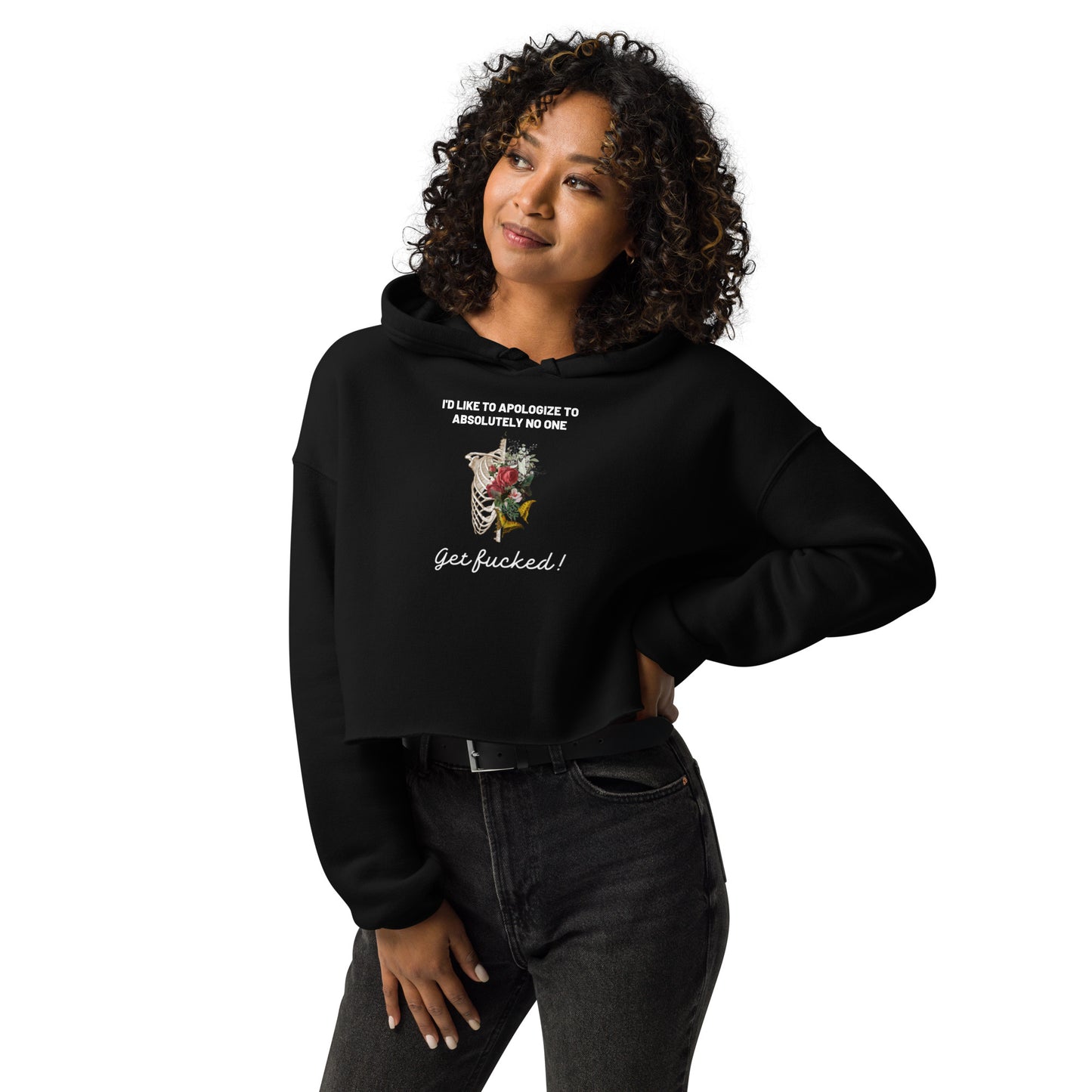 No Apologies Crop Hoodie