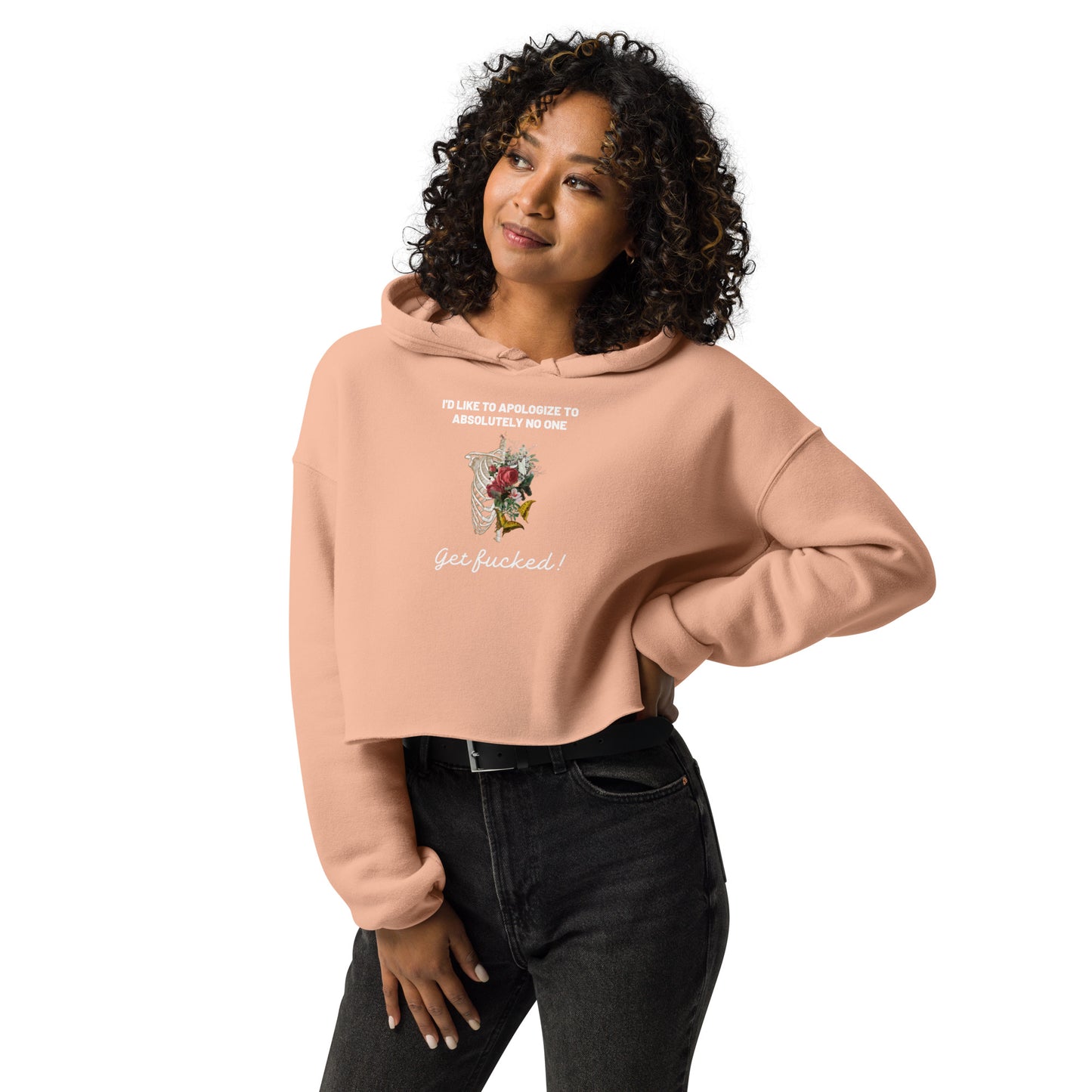No Apologies Crop Hoodie