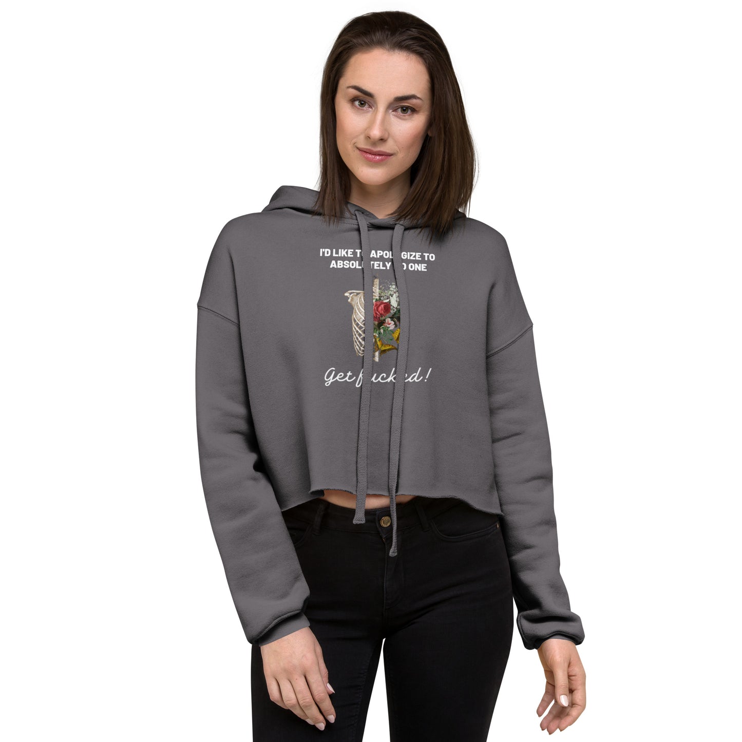 No Apologies Crop Hoodie