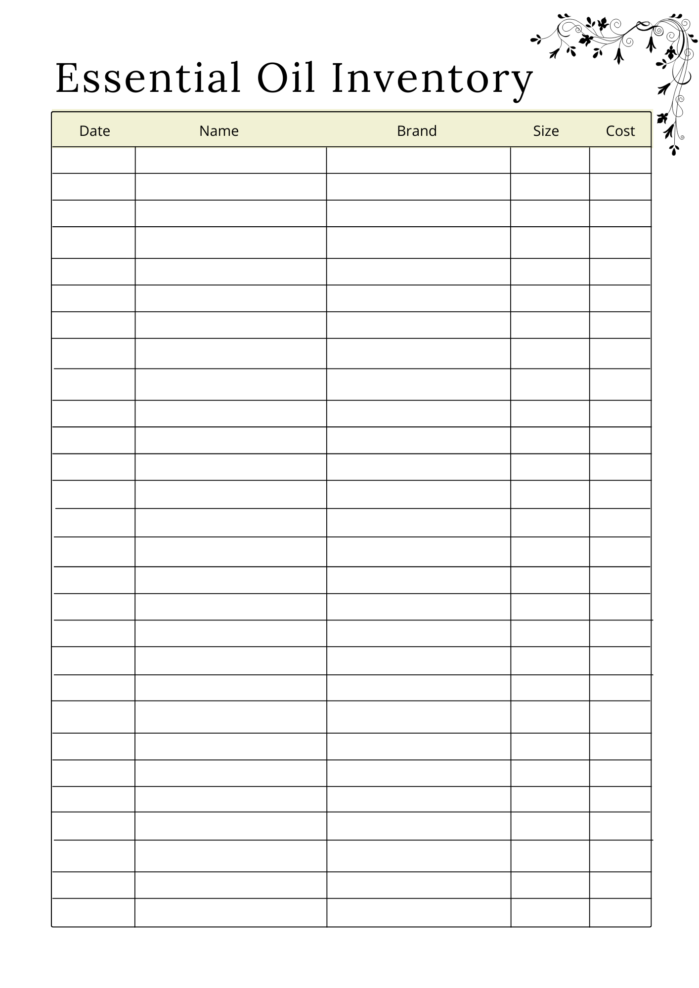 Herbs & Essential Oils Planner