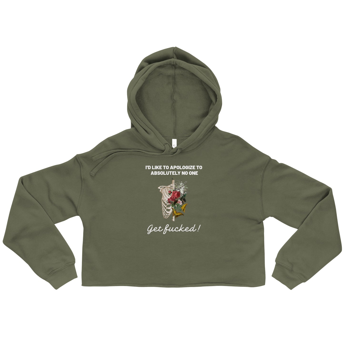 No Apologies Crop Hoodie