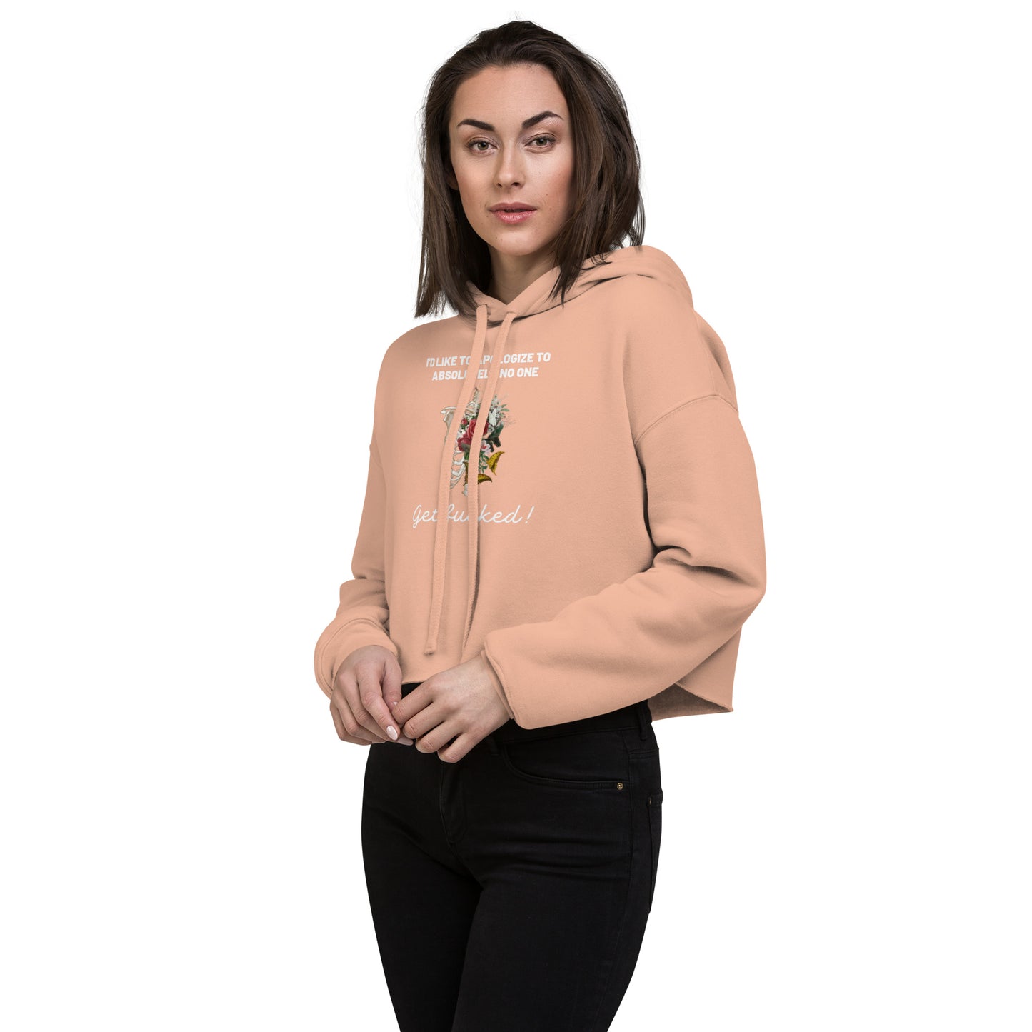 No Apologies Crop Hoodie