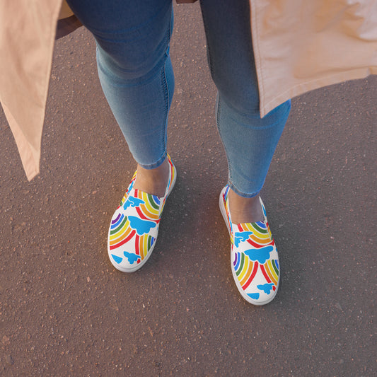 Walking on Rainbows Women’s Slip-on Canvas Shoes