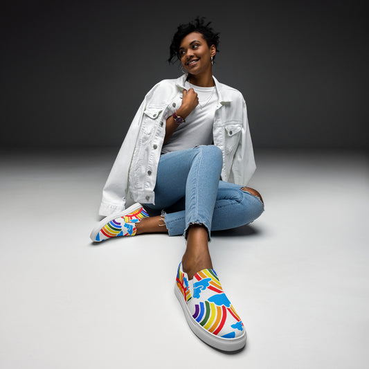 Walking on Rainbows Women’s Slip-on Canvas Shoes